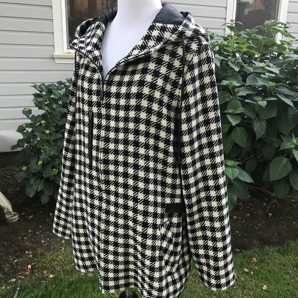 Dana Buchman Jackets & Blazers - Dana Buchman Zip Coat Wool Leather Trim Jacket XL